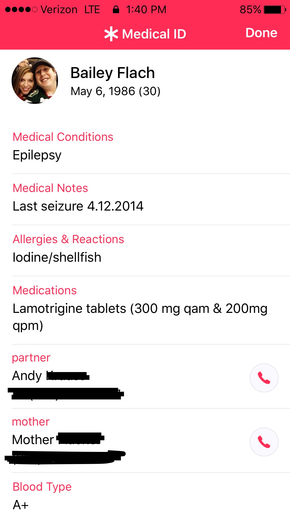 Epilepsy seizure med ID