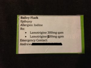 Med ID for epilepsy seizures